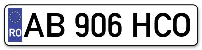 Placuta inmatriculare numar auto  AB-906-HCO, AB 906 HCO, AB906HCO