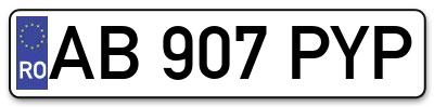 Placuta inmatriculare numar auto  AB-907-PYP, AB 907 PYP, AB907PYP