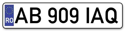 Placuta inmatriculare numar auto  AB-909-IAQ, AB 909 IAQ, AB909IAQ