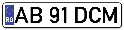 Placuta inmatriculare numar auto  AB-91-DCM, AB 91 DCM, AB91DCM