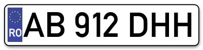 Placuta inmatriculare numar auto  AB-912-DHH, AB 912 DHH, AB912DHH