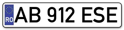Placuta inmatriculare numar auto  AB-912-ESE, AB 912 ESE, AB912ESE