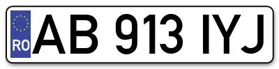 Placuta inmatriculare numar auto  AB-913-IYJ, AB 913 IYJ, AB913IYJ
