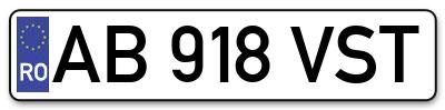 Placuta inmatriculare numar auto  AB-918-VST, AB 918 VST, AB918VST