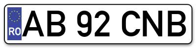 Placuta inmatriculare numar auto  AB-92-CNB, AB 92 CNB, AB92CNB