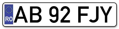 Placuta inmatriculare numar auto  AB-92-FJY, AB 92 FJY, AB92FJY