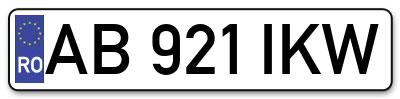 Placuta inmatriculare numar auto  AB-921-IKW, AB 921 IKW, AB921IKW