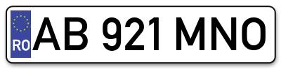 Placuta inmatriculare numar auto  AB-921-MNO, AB 921 MNO, AB921MNO