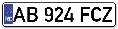 Placuta inmatriculare numar auto  AB-924-FCZ, AB 924 FCZ, AB924FCZ