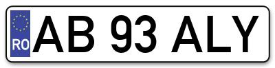 Placuta inmatriculare numar auto  AB-93-ALY, AB 93 ALY, AB93ALY