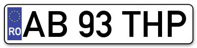Placuta inmatriculare numar auto  AB-93-THP, AB 93 THP, AB93THP