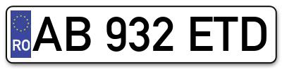 Placuta inmatriculare numar auto  AB-932-ETD, AB 932 ETD, AB932ETD