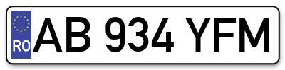 Placuta inmatriculare numar auto  AB-934-YFM, AB 934 YFM, AB934YFM