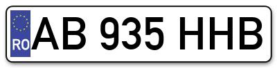 Placuta inmatriculare numar auto  AB-935-HHB, AB 935 HHB, AB935HHB