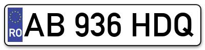 Placuta inmatriculare numar auto  AB-936-HDQ, AB 936 HDQ, AB936HDQ