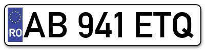 Placuta inmatriculare numar auto  AB-941-ETQ, AB 941 ETQ, AB941ETQ