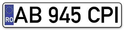 Placuta inmatriculare numar auto  AB-945-CPI, AB 945 CPI, AB945CPI