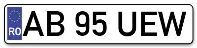 Placuta inmatriculare numar auto  AB-95-UEW, AB 95 UEW, AB95UEW