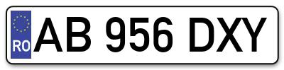 Placuta inmatriculare numar auto  AB-956-DXY, AB 956 DXY, AB956DXY
