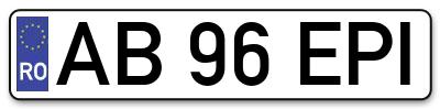 Placuta inmatriculare numar auto  AB-96-EPI, AB 96 EPI, AB96EPI