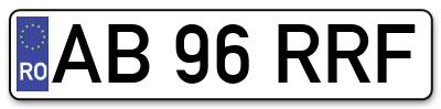 Placuta inmatriculare numar auto  AB-96-RRF, AB 96 RRF, AB96RRF