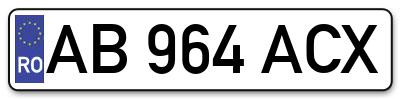 Placuta inmatriculare numar auto  AB-964-ACX, AB 964 ACX, AB964ACX