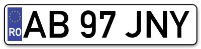 Placuta inmatriculare numar auto  AB-97-JNY, AB 97 JNY, AB97JNY