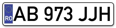 Placuta inmatriculare numar auto  AB-973-JJH, AB 973 JJH, AB973JJH