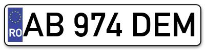 Placuta inmatriculare numar auto  AB-974-DEM, AB 974 DEM, AB974DEM