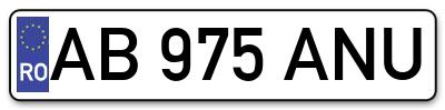 Placuta inmatriculare numar auto  AB-975-ANU, AB 975 ANU, AB975ANU