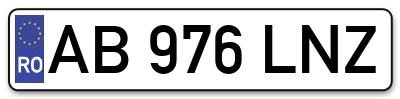 Placuta inmatriculare numar auto  AB-976-LNZ, AB 976 LNZ, AB976LNZ