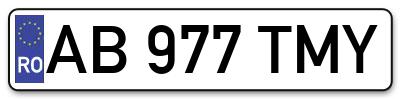 Placuta inmatriculare numar auto  AB-977-TMY, AB 977 TMY, AB977TMY
