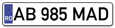 Placuta inmatriculare numar auto  AB-985-MAD, AB 985 MAD, AB985MAD