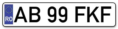 Placuta inmatriculare numar auto  AB-99-FKF, AB 99 FKF, AB99FKF