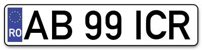 Placuta inmatriculare numar auto  AB-99-ICR, AB 99 ICR, AB99ICR