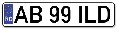 Placuta inmatriculare numar auto  AB-99-ILD, AB 99 ILD, AB99ILD