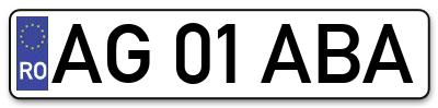 Placuta inmatriculare numar auto  AG-01-ABA, AG 01 ABA, AG01ABA
