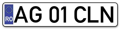 Placuta inmatriculare numar auto  AG-01-CLN, AG 01 CLN, AG01CLN