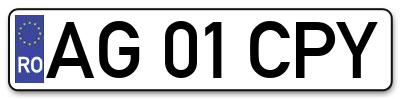 Placuta inmatriculare numar auto  AG-01-CPY, AG 01 CPY, AG01CPY
