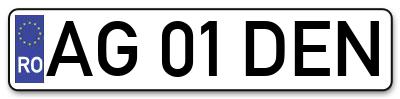 Placuta inmatriculare numar auto  AG-01-DEN, AG 01 DEN, AG01DEN