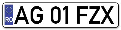 Placuta inmatriculare numar auto  AG-01-FZX, AG 01 FZX, AG01FZX