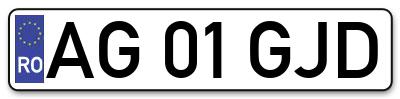 Placuta inmatriculare numar auto  AG-01-GJD, AG 01 GJD, AG01GJD