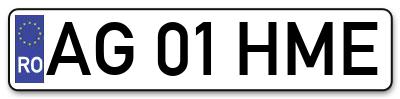 Placuta inmatriculare numar auto  AG-01-HME, AG 01 HME, AG01HME