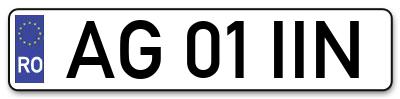 Placuta inmatriculare numar auto  AG-01-IIN, AG 01 IIN, AG01IIN