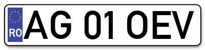 Placuta inmatriculare numar auto  AG-01-OEV, AG 01 OEV, AG01OEV