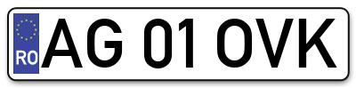 Placuta inmatriculare numar auto  AG-01-OVK, AG 01 OVK, AG01OVK