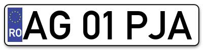 Placuta inmatriculare numar auto  AG-01-PJA, AG 01 PJA, AG01PJA