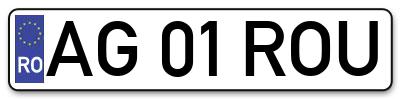 Placuta inmatriculare numar auto  AG-01-ROU, AG 01 ROU, AG01ROU