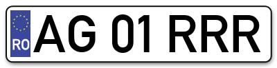 Placuta inmatriculare numar auto  AG-01-RRR, AG 01 RRR, AG01RRR