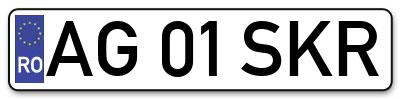 Placuta inmatriculare numar auto  AG-01-SKR, AG 01 SKR, AG01SKR